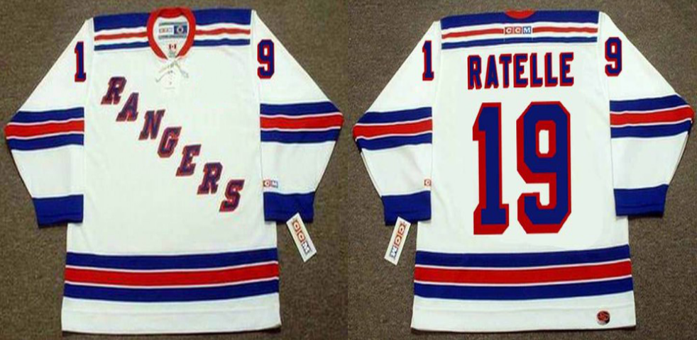 2019 Men New York Rangers 19 Ratelle white CCM NHL jerseys